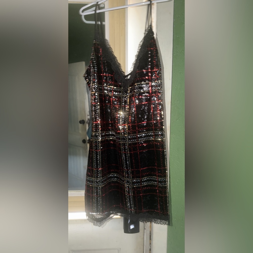 PINK Victoria's Secret Red and Black Plaid Chemise - Picture 2 of 4